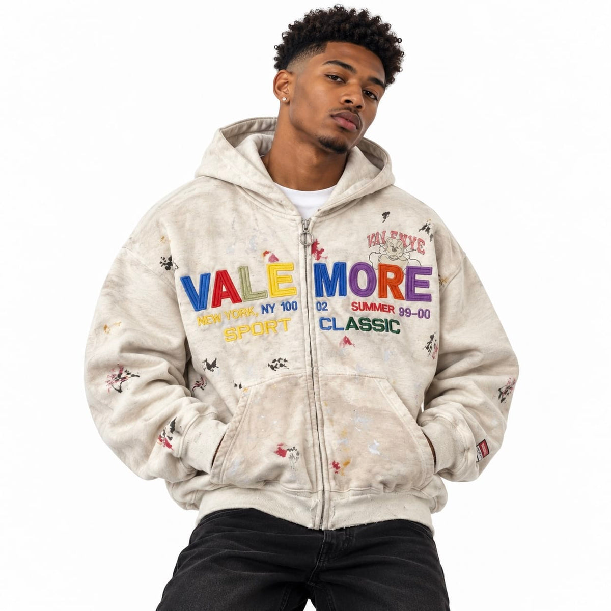 Vale Forever Sunday Zip Up Hoodie (Beige/Multi)