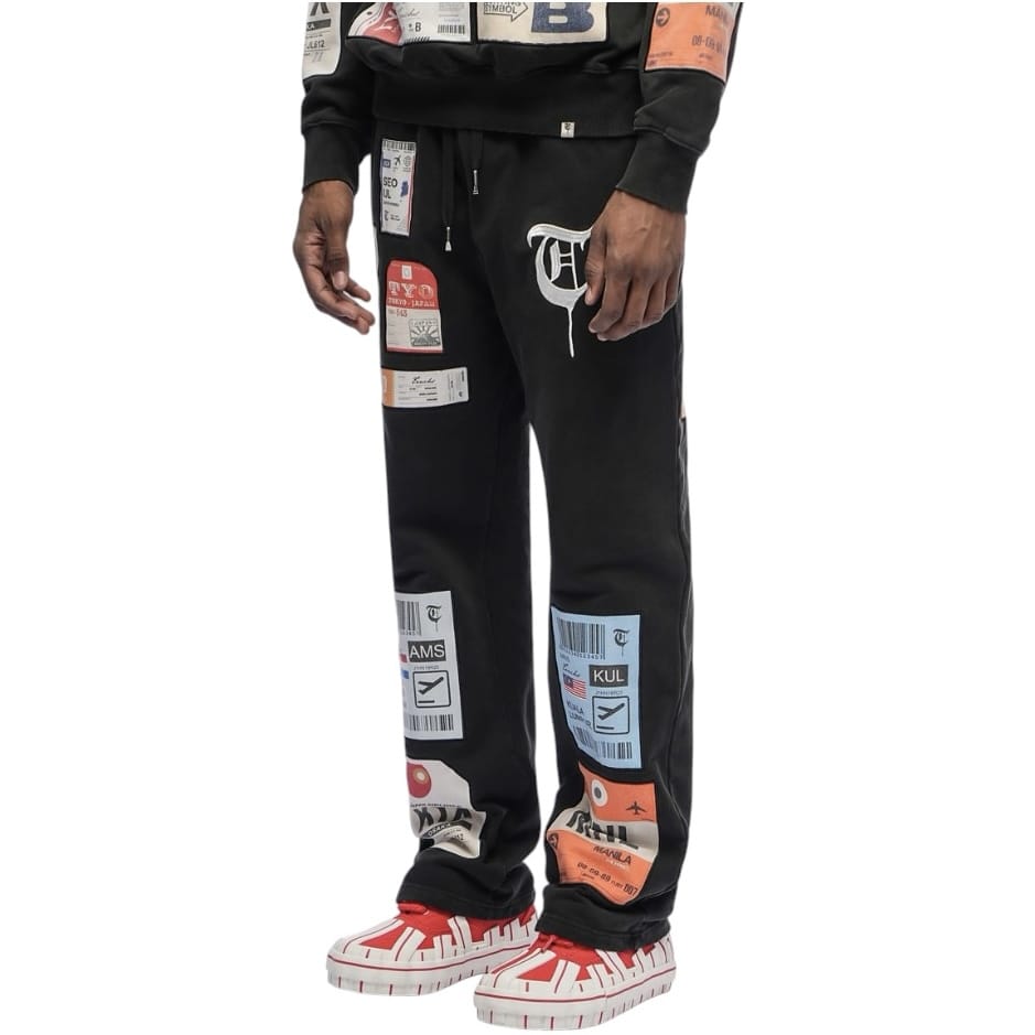 Trnchs Airmail Long Sleeve Crewneck & Pants Set (Black)