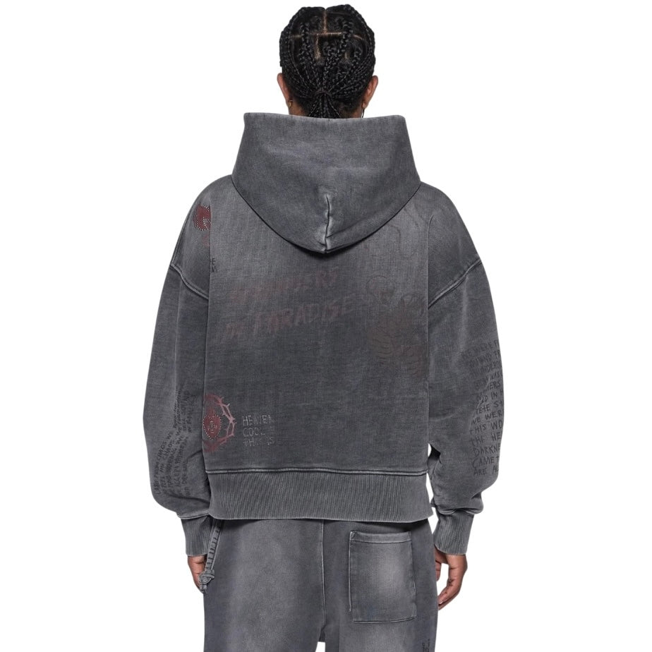 Ksubi Skool Halen Zip Hoodie (Charcoal Fade) MFA26FL014