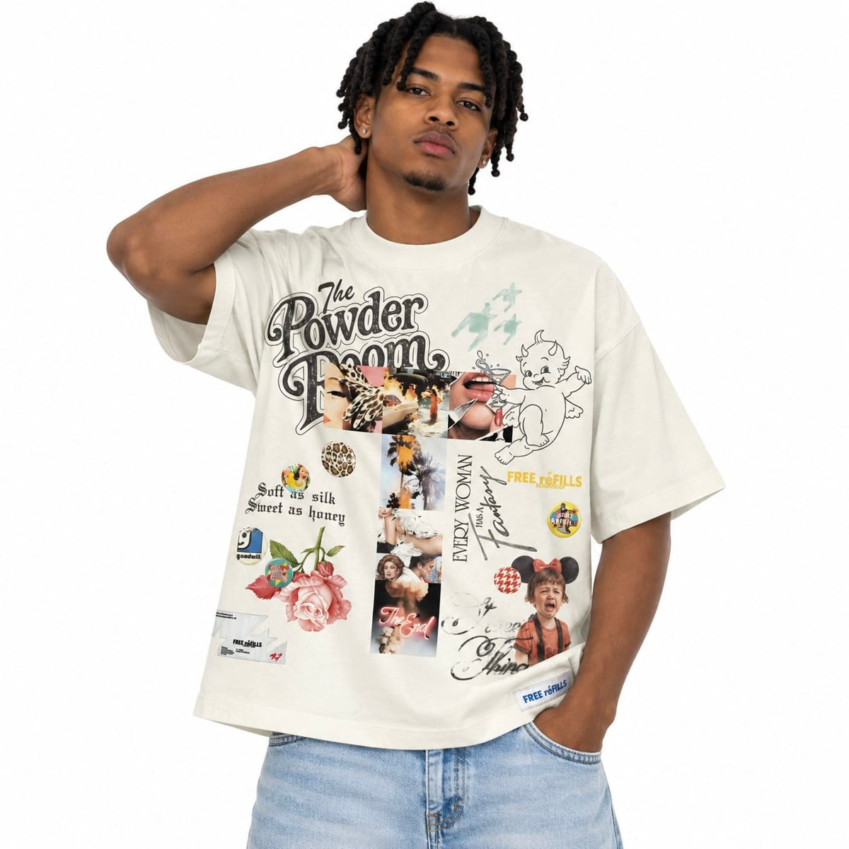 Free Refills The Powder Room Tee (Off White) FR-HOLIDAY26-007