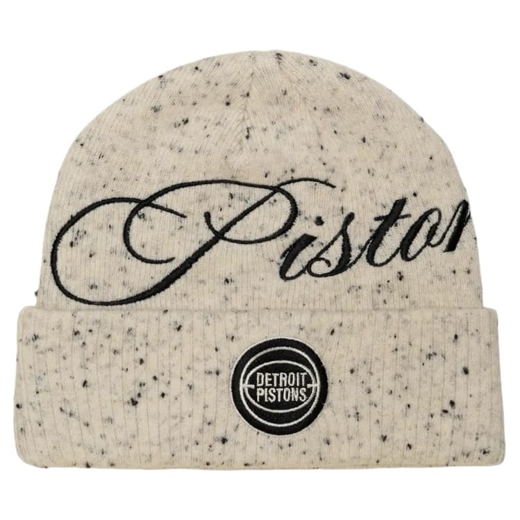 Mitchell & Ness Pistons Hardwood Classics Cuffed Beanie (Cookies & Cream)