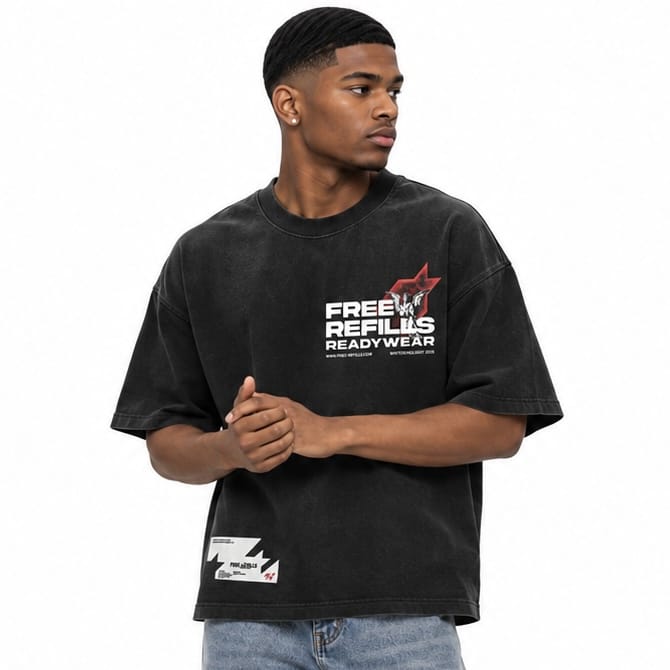 Free Refills Sunday Service Tee (Black) FR-HOLIDAY26-002