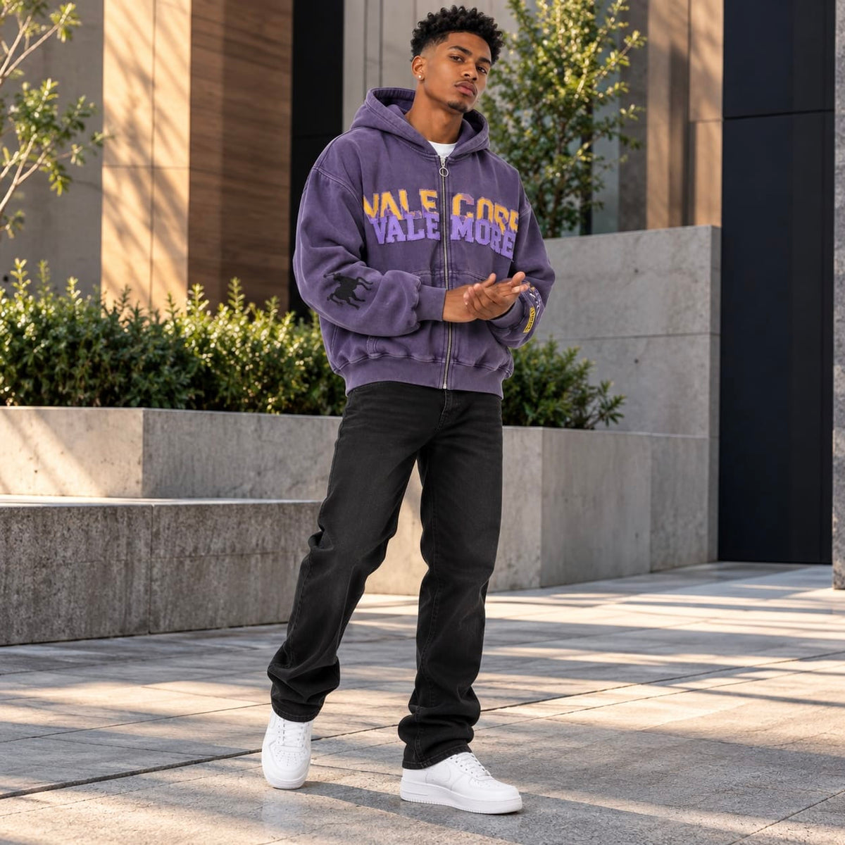 Vale Forever Navy Corp Zip Up Hoodie (Purple)
