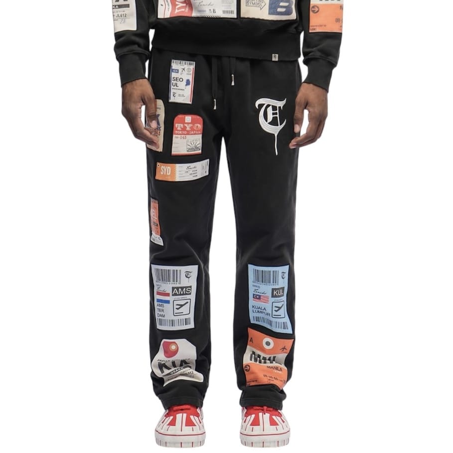 Trnchs Airmail Long Sleeve Crewneck & Pants Set (Black)