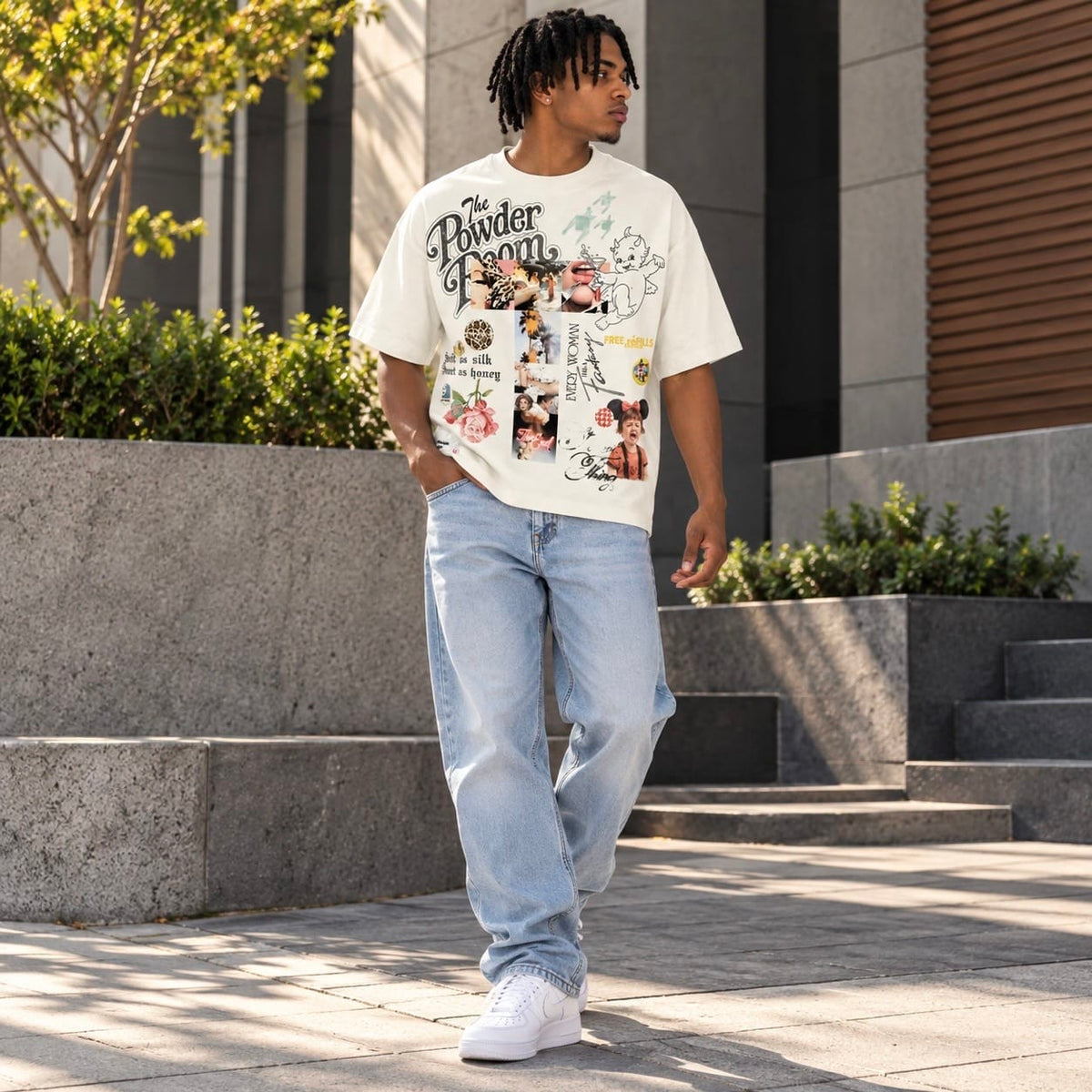 Free Refills The Powder Room Tee (Off White) FR-HOLIDAY26-007