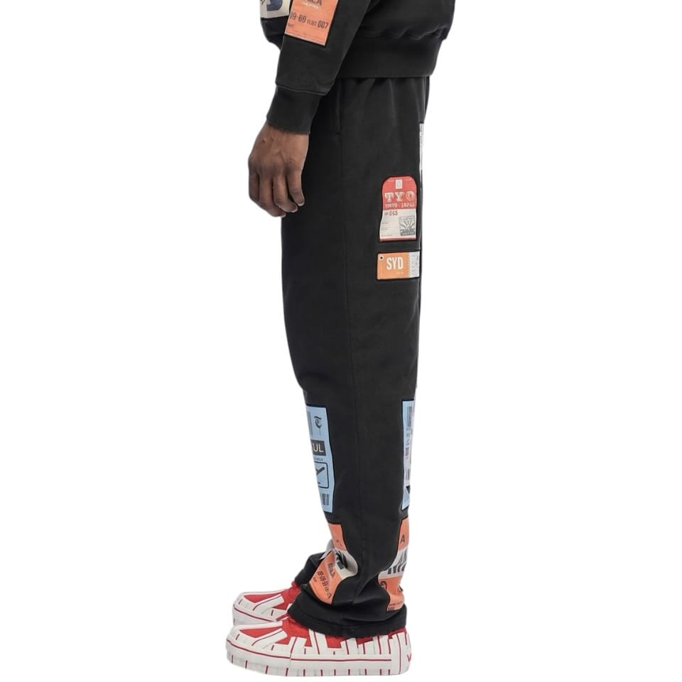 Trnchs Airmail Long Sleeve Crewneck & Pants Set (Black)
