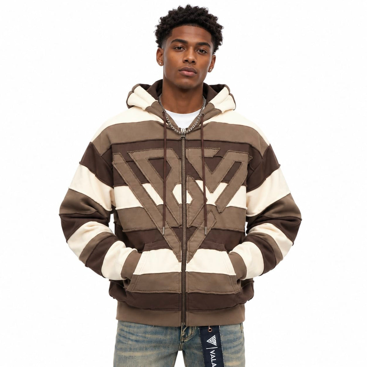 Valabasas Reimagined Zip Up Hooded Jacket (Brown) VLBS-VJK-26001