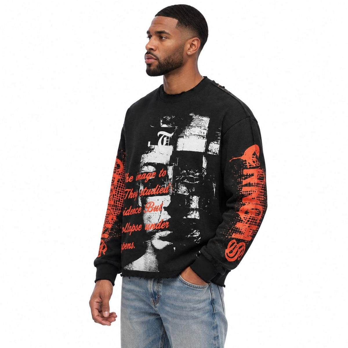 Trnchs Sharpened Identity Crewneck (Black) TC-C26-6014