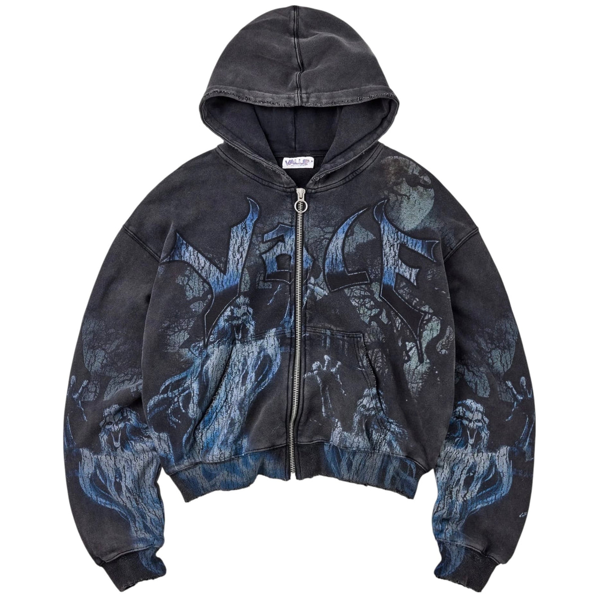 Vale Forever Casper Zip Up Hoodie (Black/Blue)