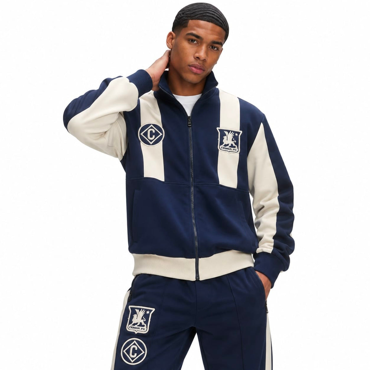 Criminal Damage Panel FC Track Top & Pants Set (Navy)