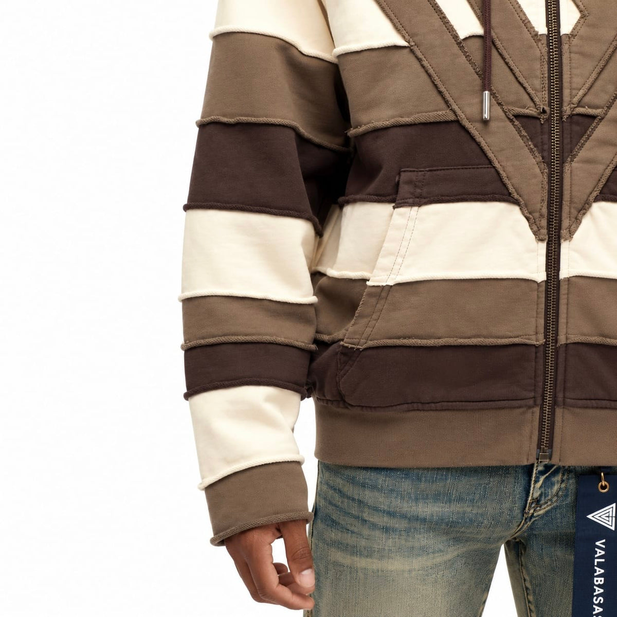 Valabasas Reimagined Zip Up Hooded Jacket (Brown) VLBS-VJK-26001
