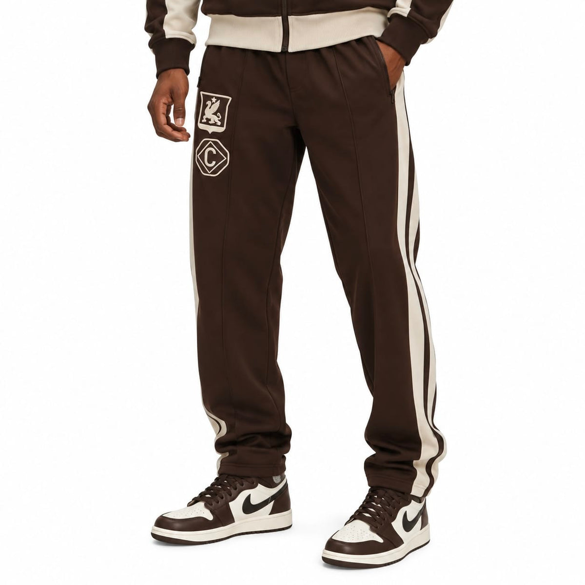 Criminal Damage Panel FC Track Top & Pants Set (Brown)