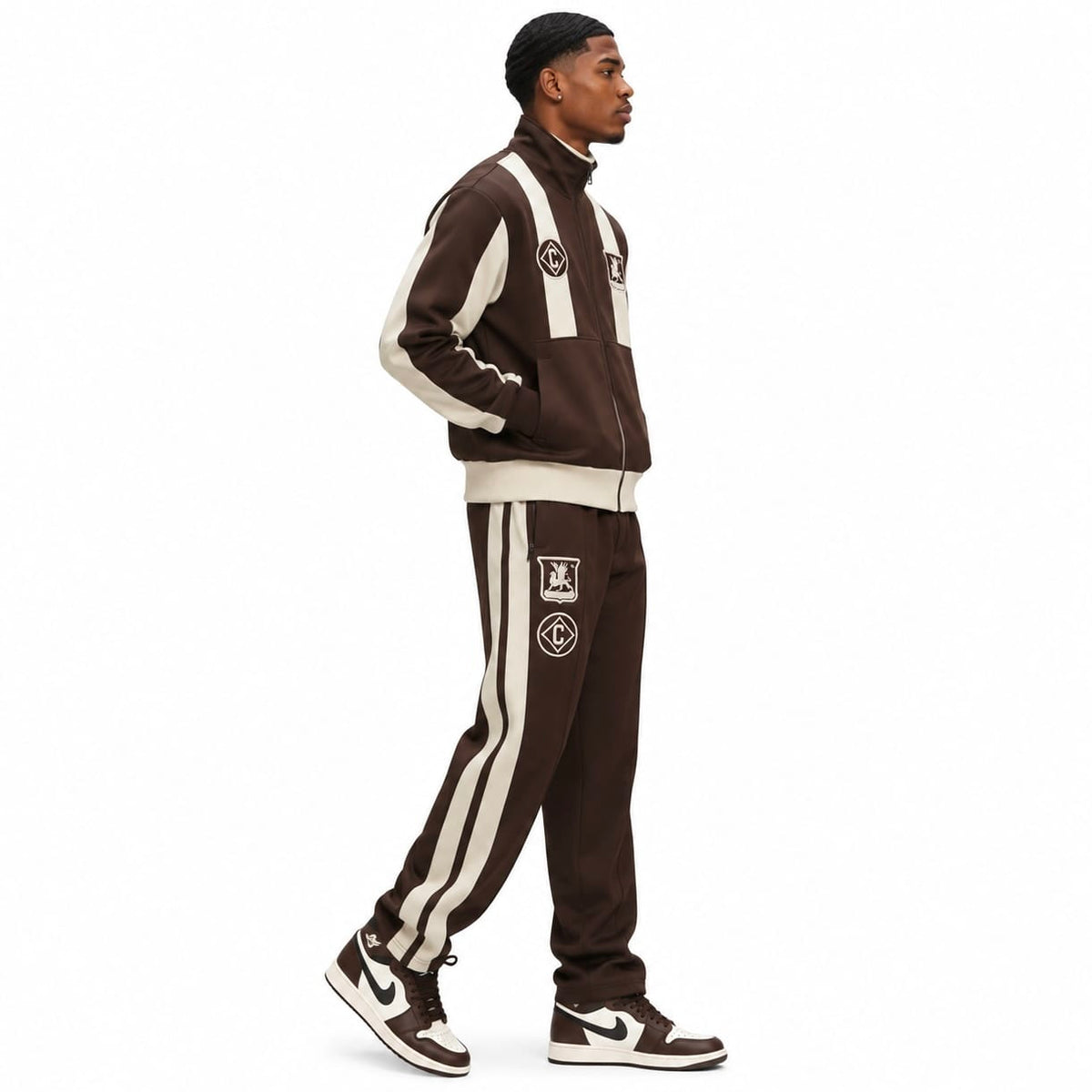 Criminal Damage Panel FC Track Top & Pants Set (Brown)