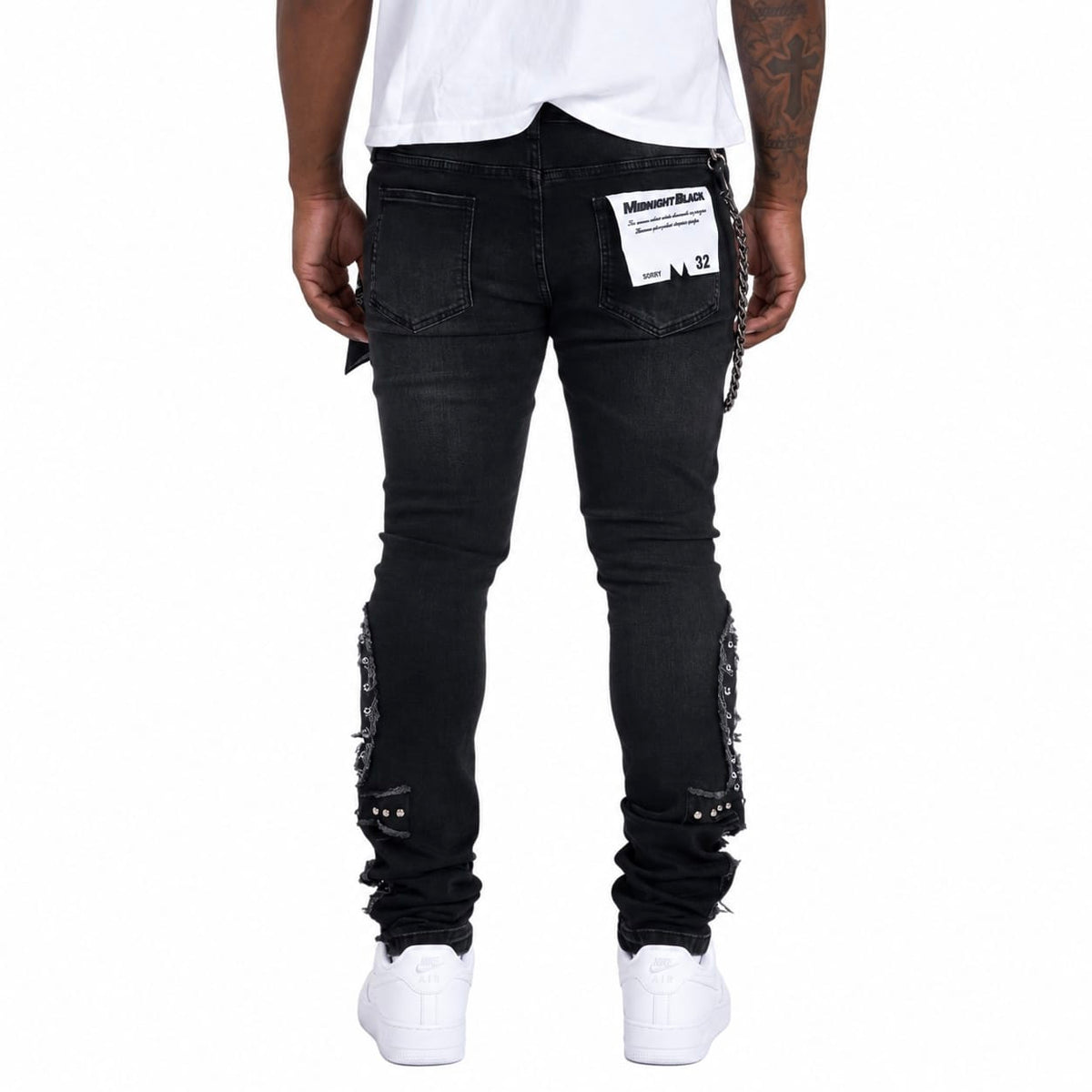 Midnight Black Ankh Denim (Black Bandana) MB-017