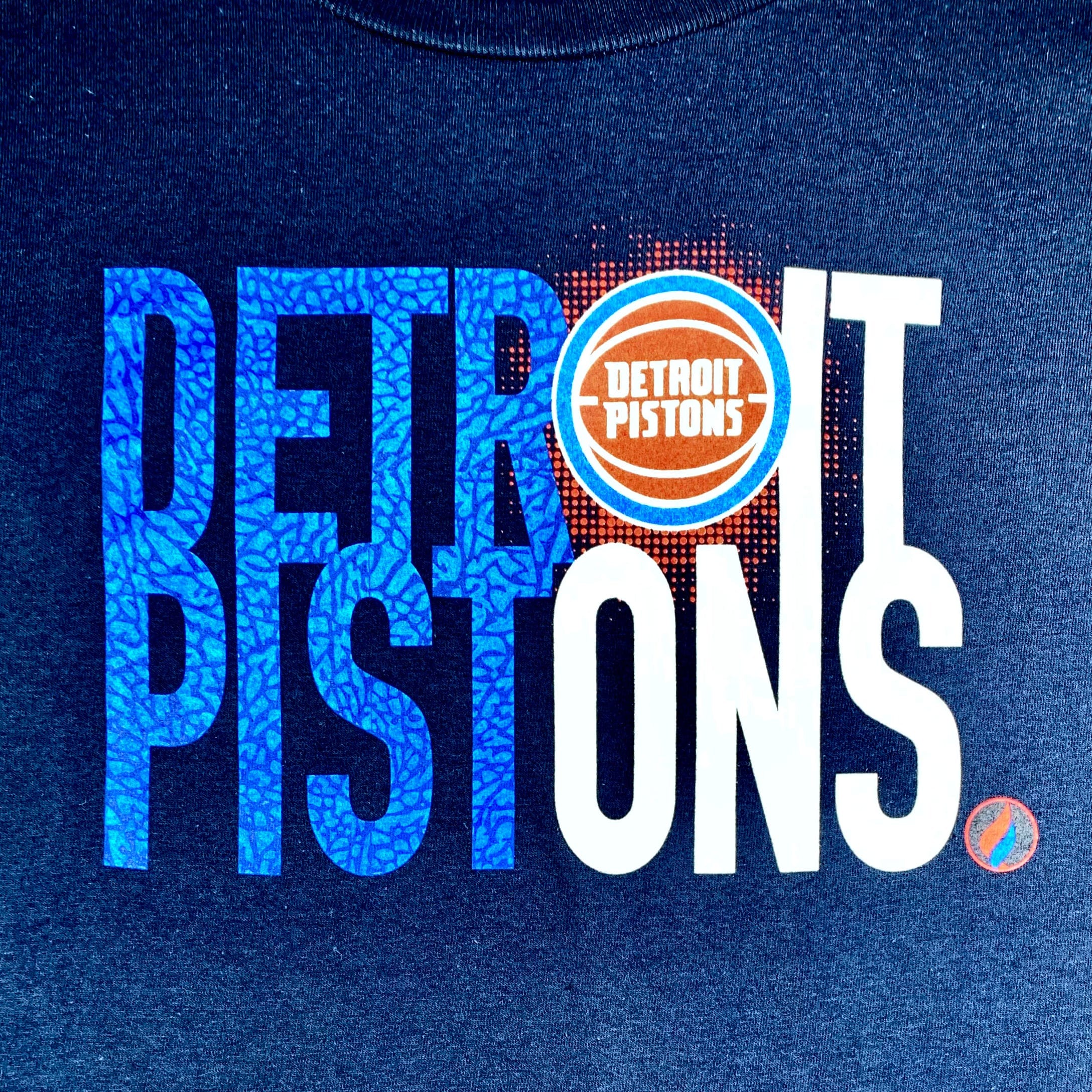 Fisll Detroit Pistons Text Tee (Navy) M2T2NVY