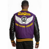 Top Gun Flying Legend Wool-Pu Varsity Jacket (Purple/Black) TGJ2237