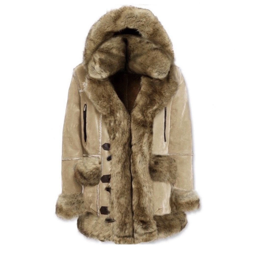 Shearling Coats Jordan Craig Aspen Shearling JORDAN CRAIG MEN'S DENALI SHEARLING JACKET COAT FUR BLACK GREY ATMOSPHERE  NEW OG
