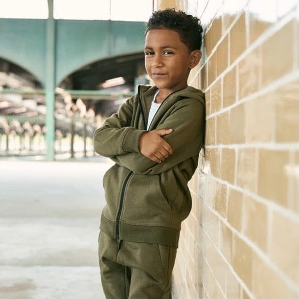 Kids Jordan Craig Uptown Zip Up Hoodie (Olive) 8521HK