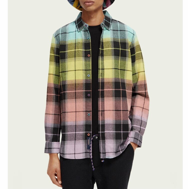 Scotch & Soda Regular Fit Colourful Checked Flannel Shirt (Combo A) 169050