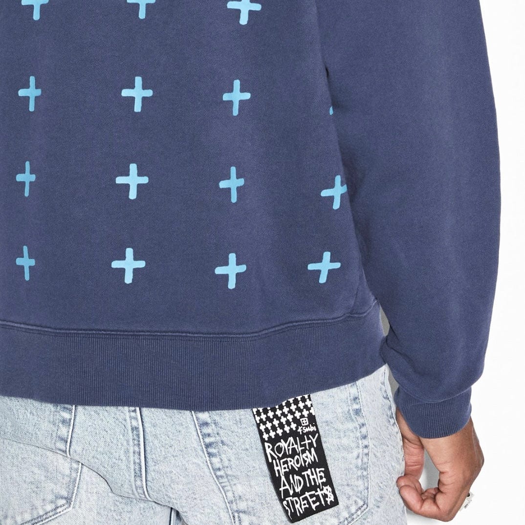 Ksubi 4 X 4 Biggie Crewneck (Midnight Blue) MSP23FL008