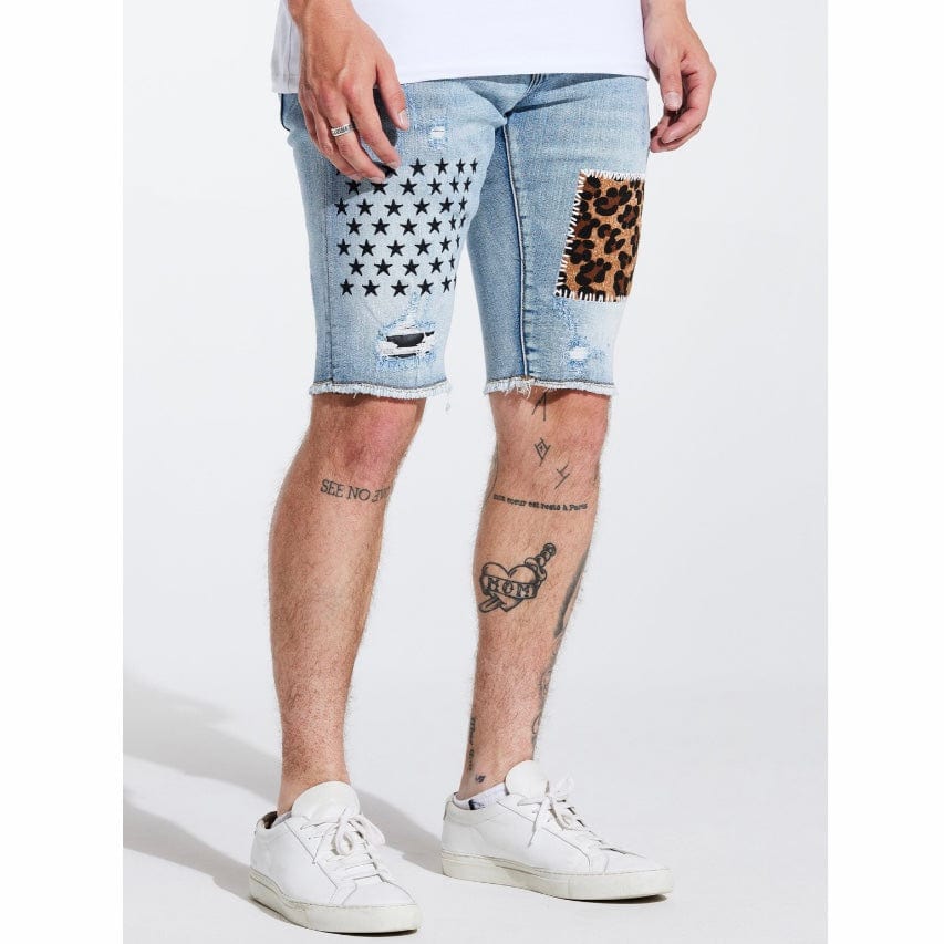 Embellish Summit Patchwork Shorts (Blue) EMBSP221-135