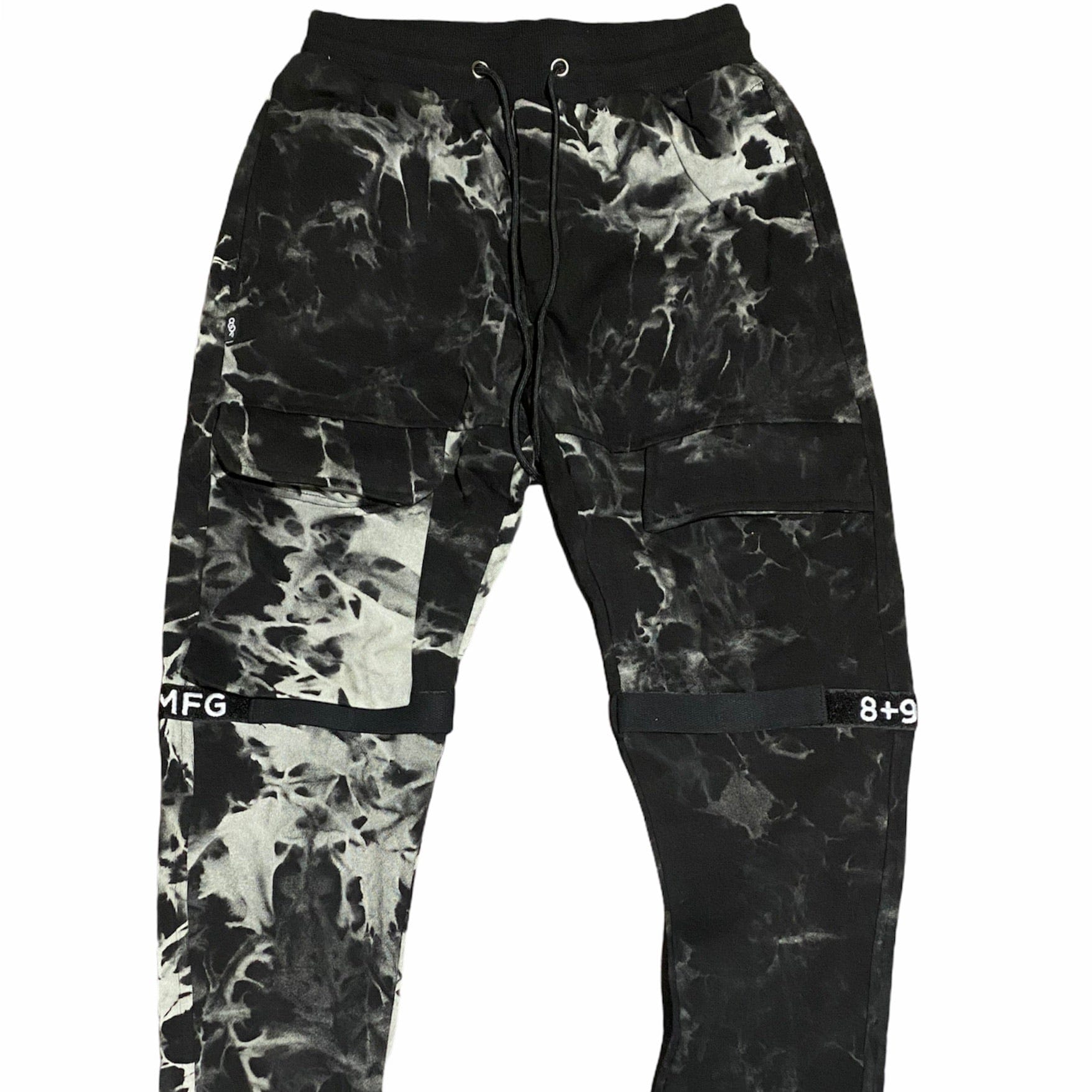 8&9 Strapped Up Fleece Sweatpants (Oreo Tie Dye) SPTDSTRBLK