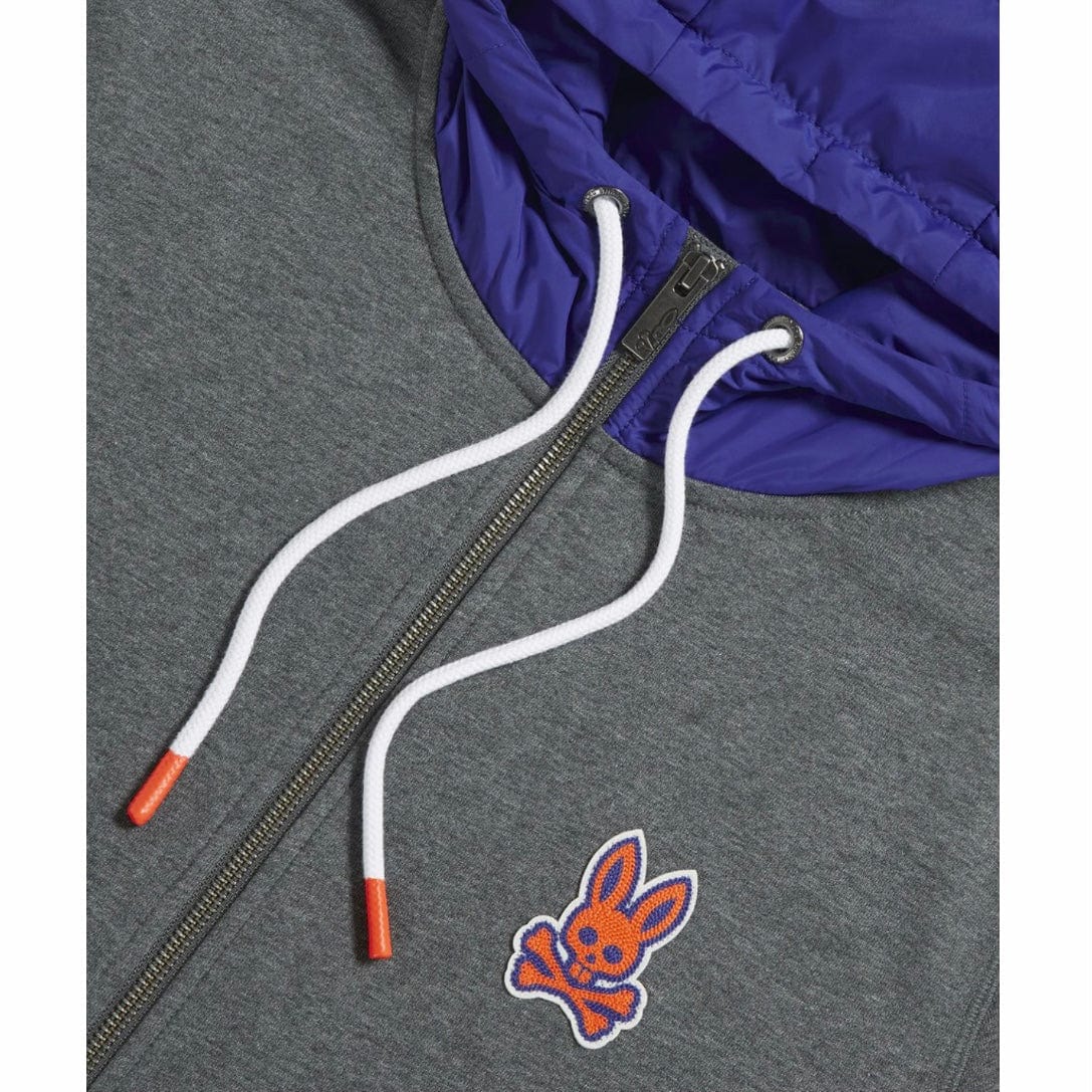 Psycho Bunny Bayles Chain Stitch Hoodie (Heather Storm) B6H313Q1FT