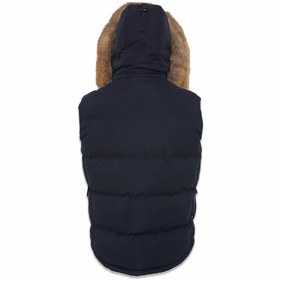 Jordan Craig Yukon Fur Lined Puffer Vest (Navy) 9371V