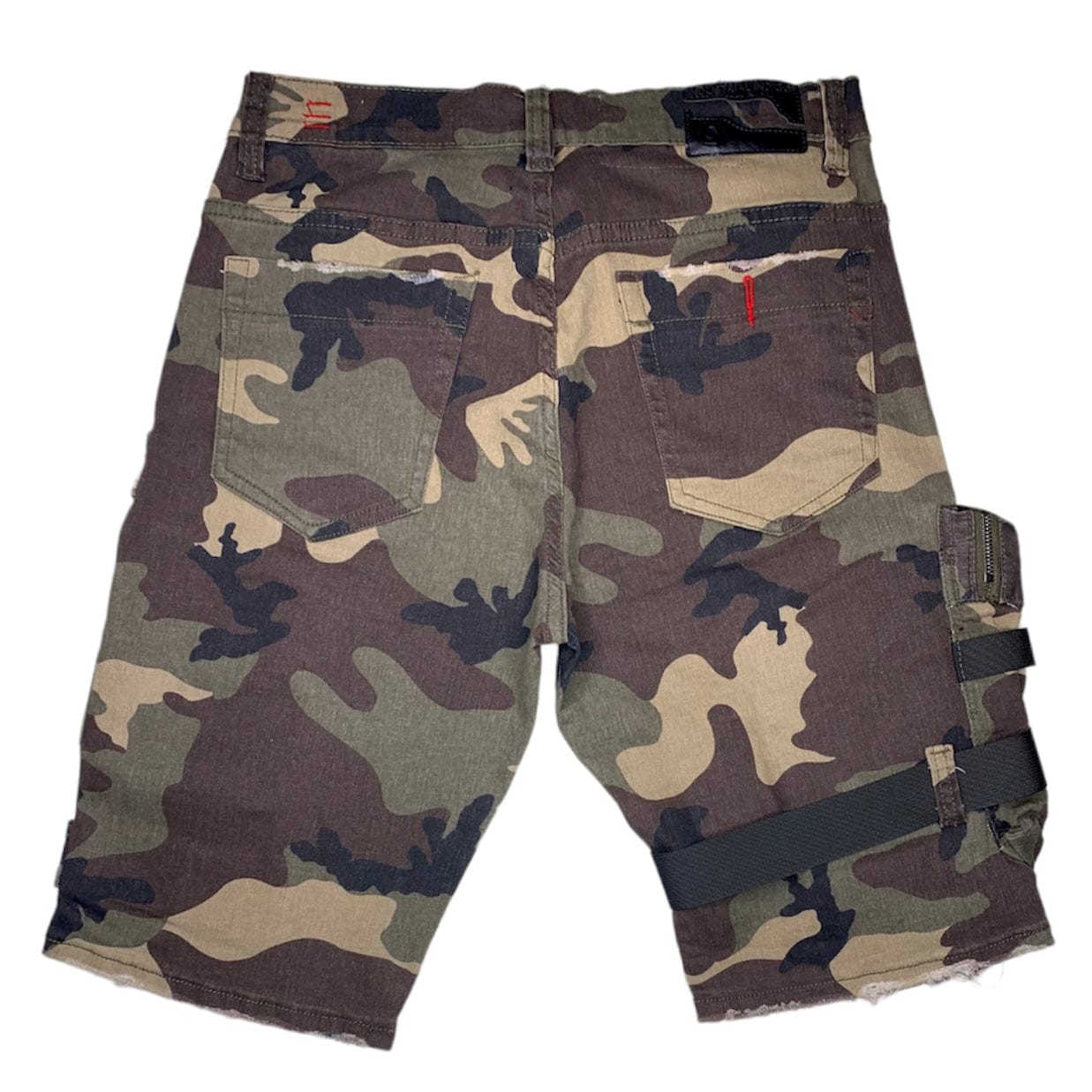 Industrial Indigo Cargo Denim Shorts (Woodland Camo) INT-WB-274