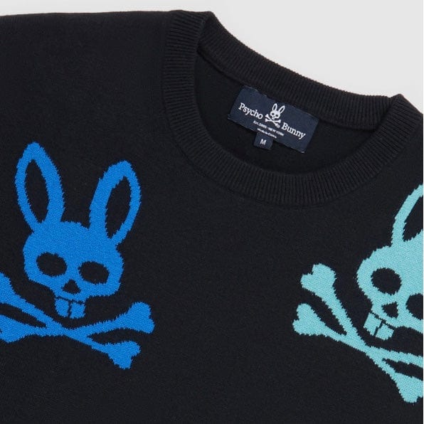 Psycho Bunny Lacomb All Over Bunny Sweater (Black) B6E169W1CO