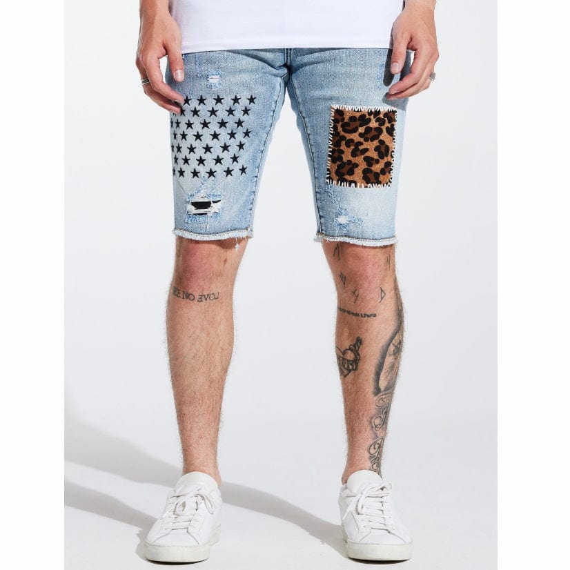 Embellish Summit Patchwork Shorts (Blue) EMBSP221-135