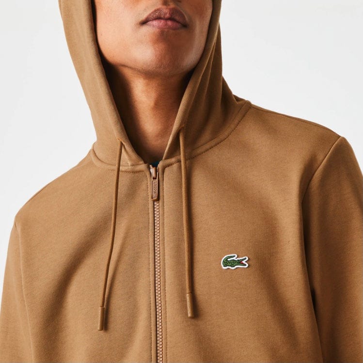 Lacoste Kangaroo Pocket Color-Blocked Hoodie (Brown) SH9626-51
