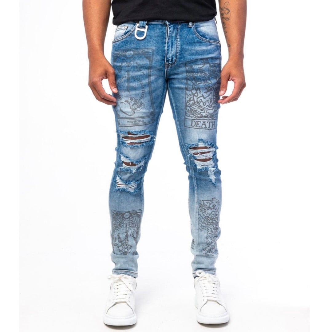 Gala Prophetic Printed Denim (Blue) G6-20