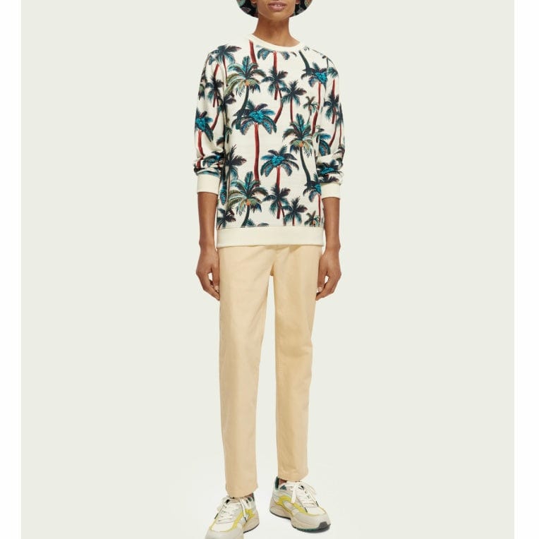 Scotch & Soda Regular Fit Printed Sweatshirt (Offwhite Palmtrees Aop) 171669