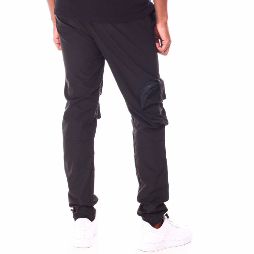 Rebel Minds Nylon Cargo Utility Pants (Black) 122-433