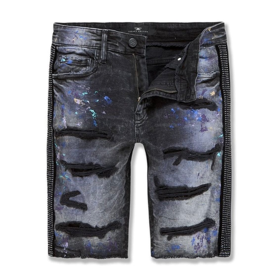 Jordan Craig Vegas Striped Denim Shorts (Dark Raven) J3167S