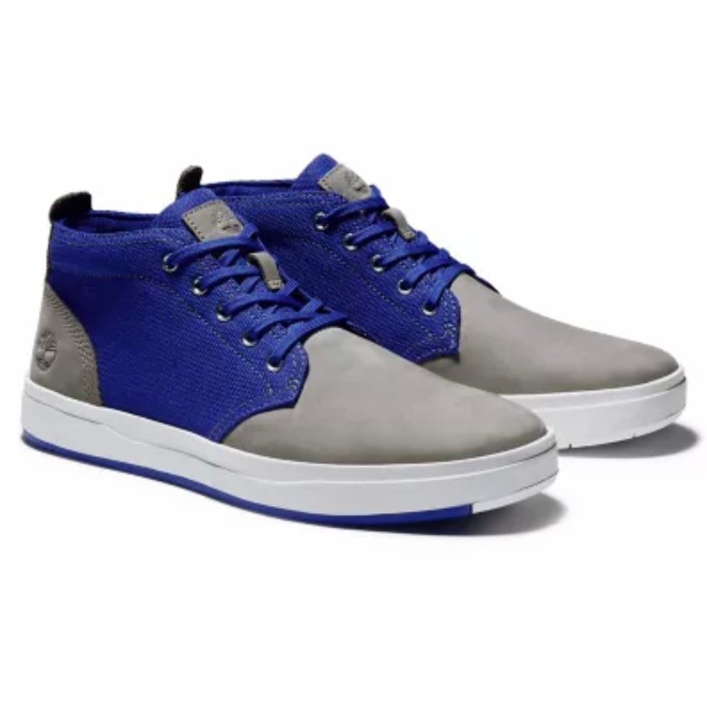 Timberland Davis Square Mixed-Media Chukka Shoes (Grey Nubuck/Blue) A2J7Z030