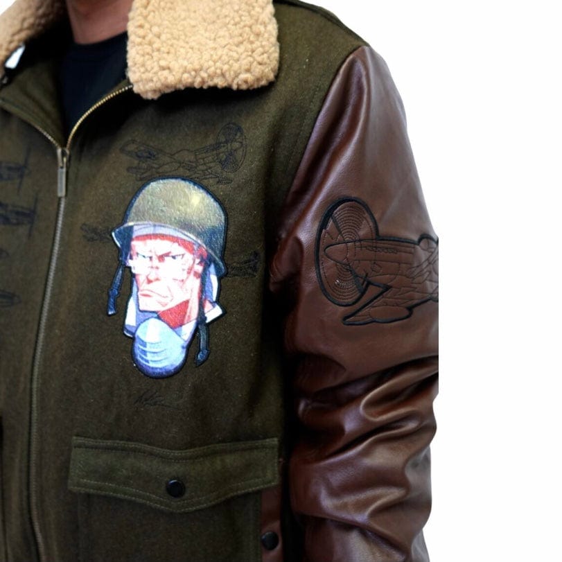 De Kryptic Boondocks Uncle Varsity Jacket (Olive) BD-WJKT-009