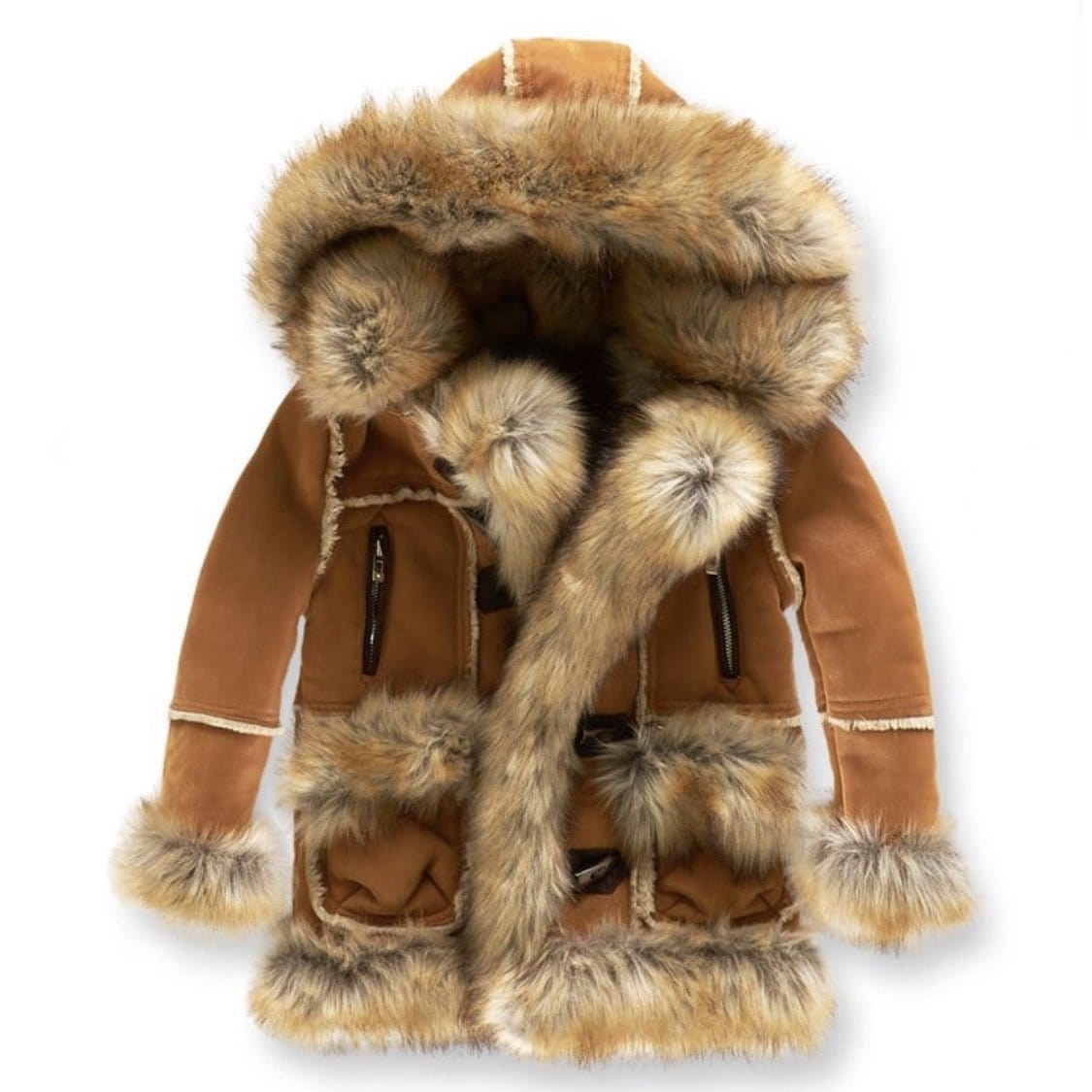 Juniors Jordan Craig Shearling Coat (Cognac) 91393B