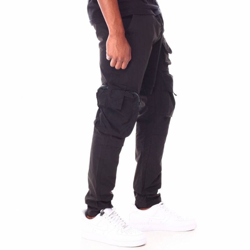 Rebel Minds Nylon Cargo Utility Pants (Black) 122-433