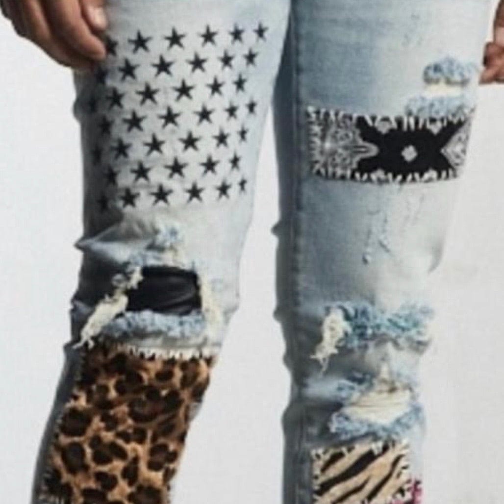 Embellish Summit Patchwork Jean (Blue)