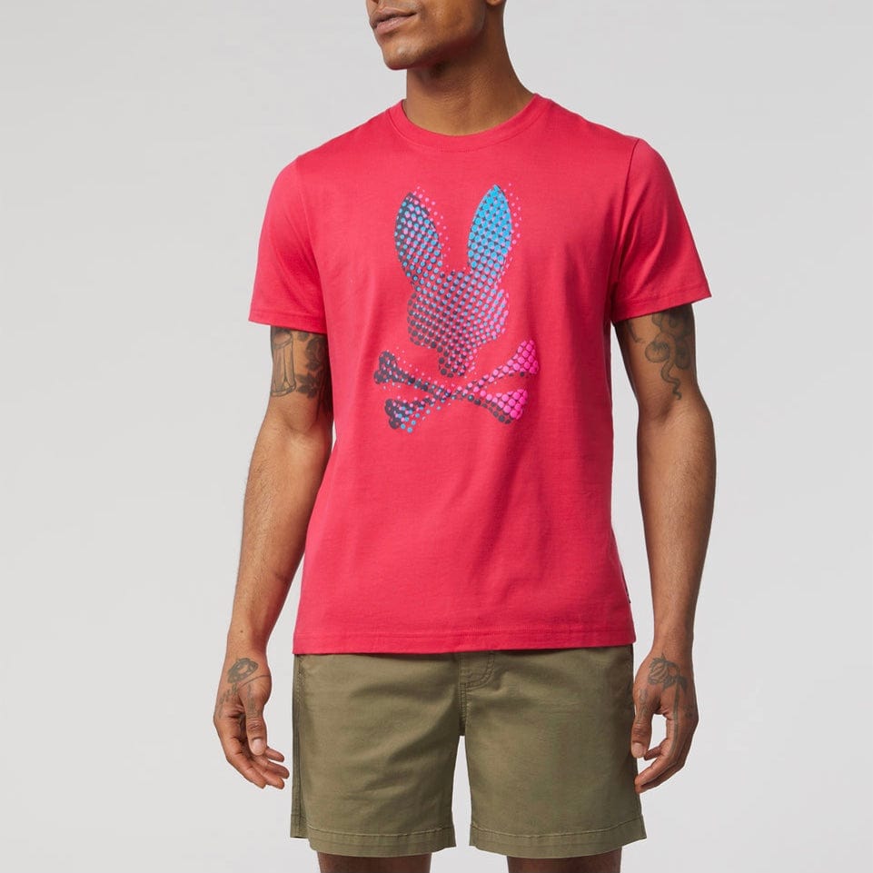 Psycho Bunny Hindes Graphic Tee (Bright Fuschia) B6U409T1PC