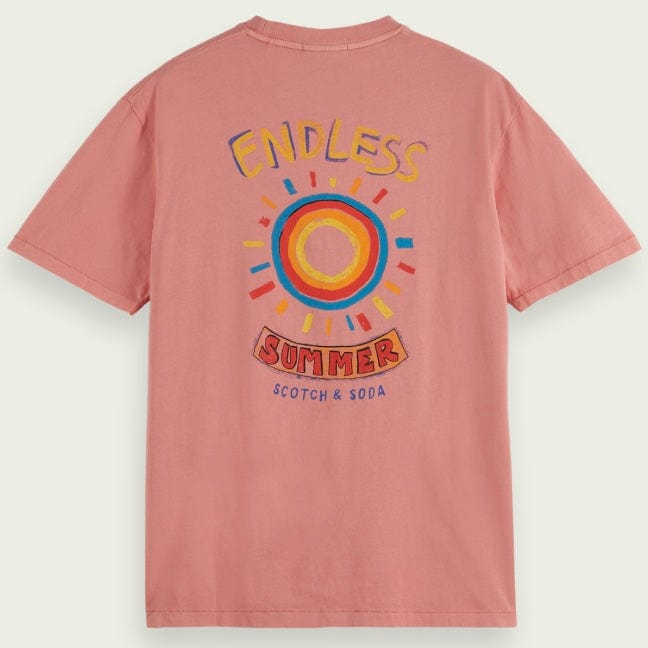 Scotch & Soda Washed Artwork Tee (Flamingo) 171698