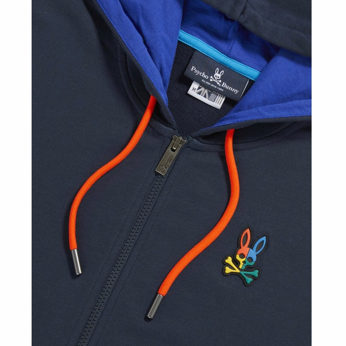 Psycho Bunny Warwick Colorblock Logo Hoodie (Navy) B6H111Q1FT
