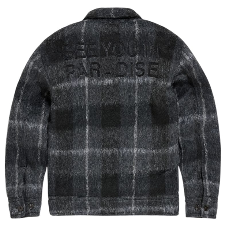 Boys See You In Paradise Hooded Flannel Shacket (Black Shadow) 2568B