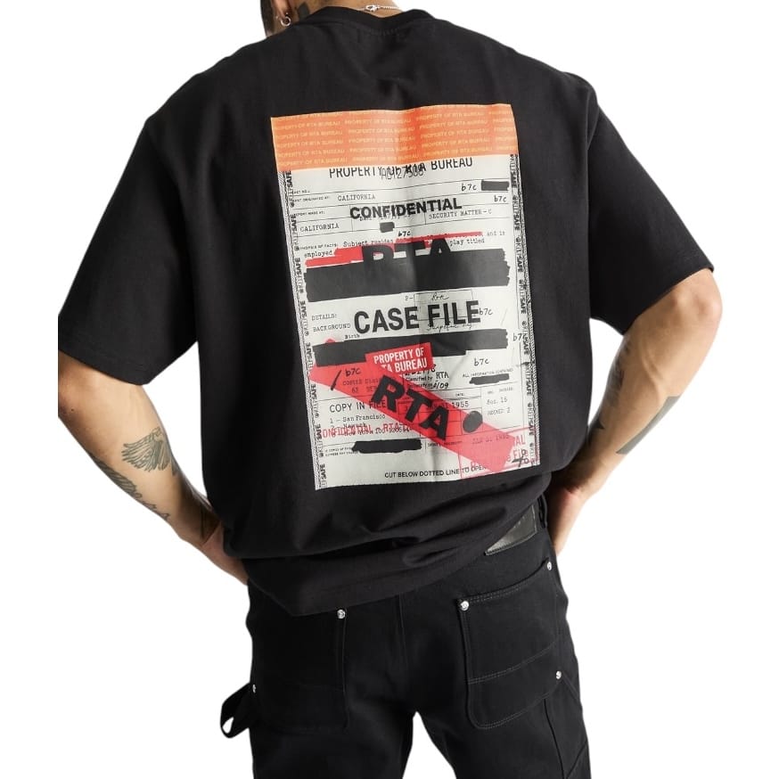 Rta Colin Oversized Short Sleeve Tee (Black Case File) MCVUK1447-T1322BKCFL