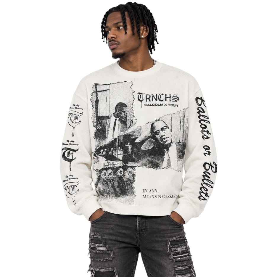 Trnchs X Malcom Crewneck (White) TC-S26-6012