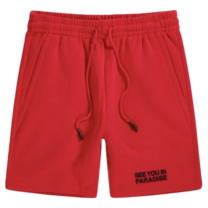 See You In Paradise Tonal Short Set (Red) 2078A/2078S