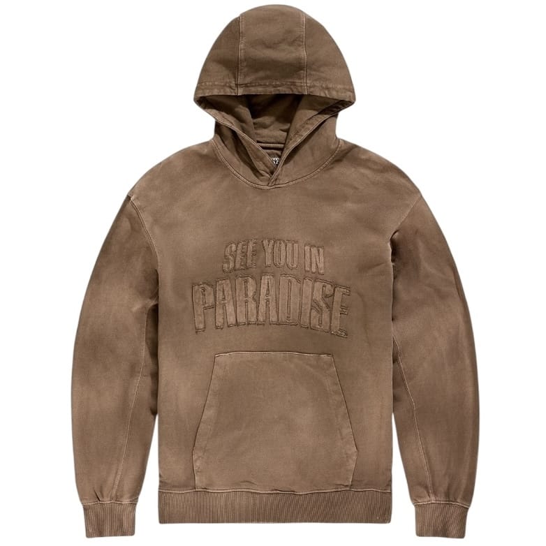 See You In Paradise Oasis Washed Pullover Hoodie (Brown) 8864H