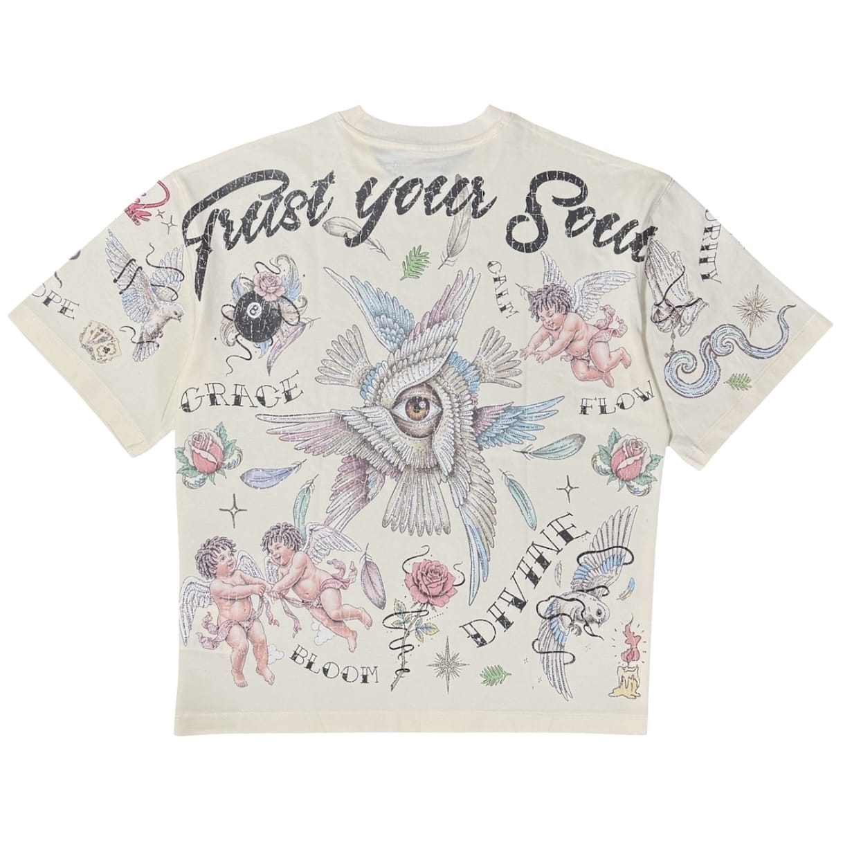 Roku Studios Faith Faded Boxy Tee (Eggshell) RK1482091-EGG